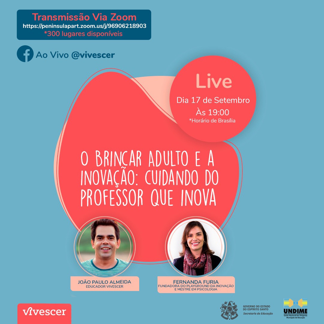 SEDU - Inovação é o tema da live da Vivescer desta quinta-feira (17)