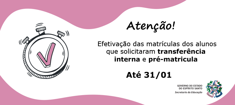 Banner - Aberto o período de efetivação de matrícula