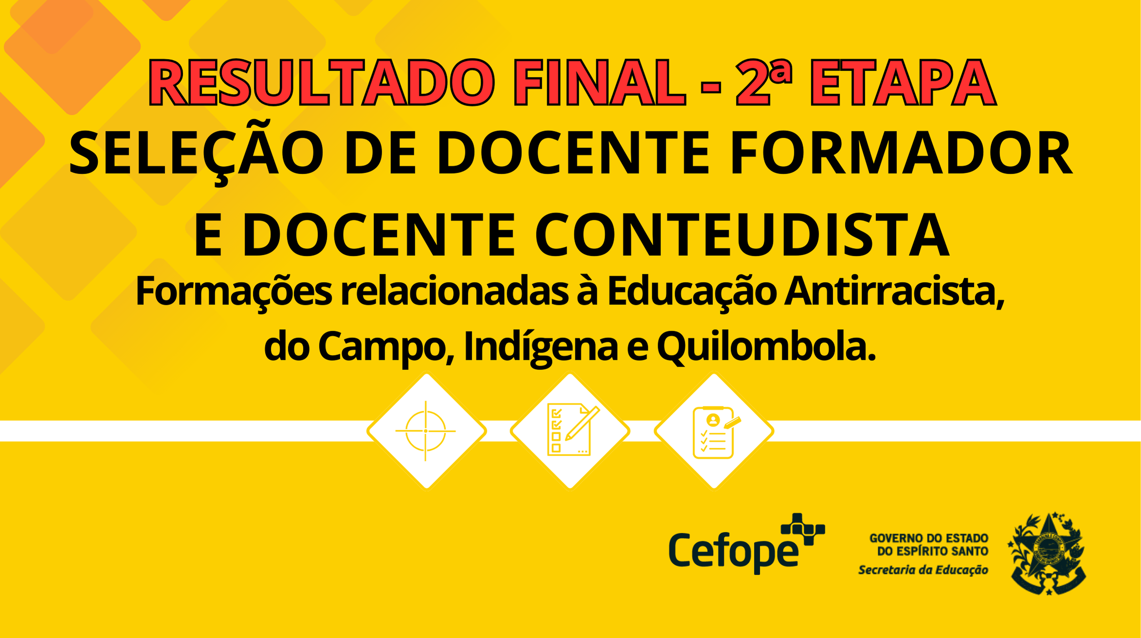 Cards - Site Sedu - Formações relacionadas à Educação Antirracista -  do Campo -  Indígena e Quilombola