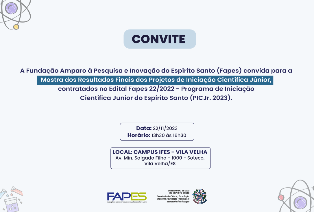 Convite PICJr. 2023 - Vila Velha 