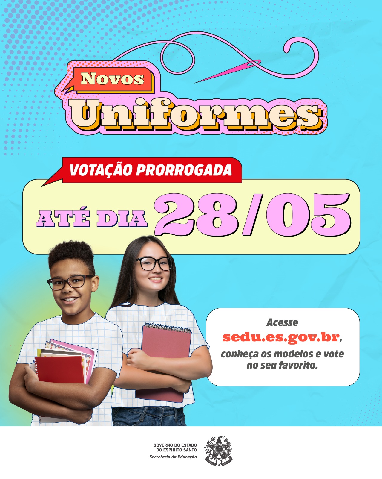 Novos Uniformes: prazo para escolher novo uniforme da Rede Estadual de Ensino é prorrogado