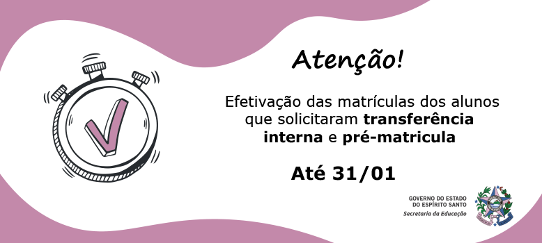 Banner - Aberto o período de efetivação de matrícula